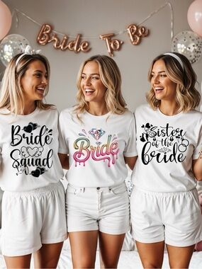 Bride T-Shirt pick 1 White Graphic Bridal Tees S M L XL